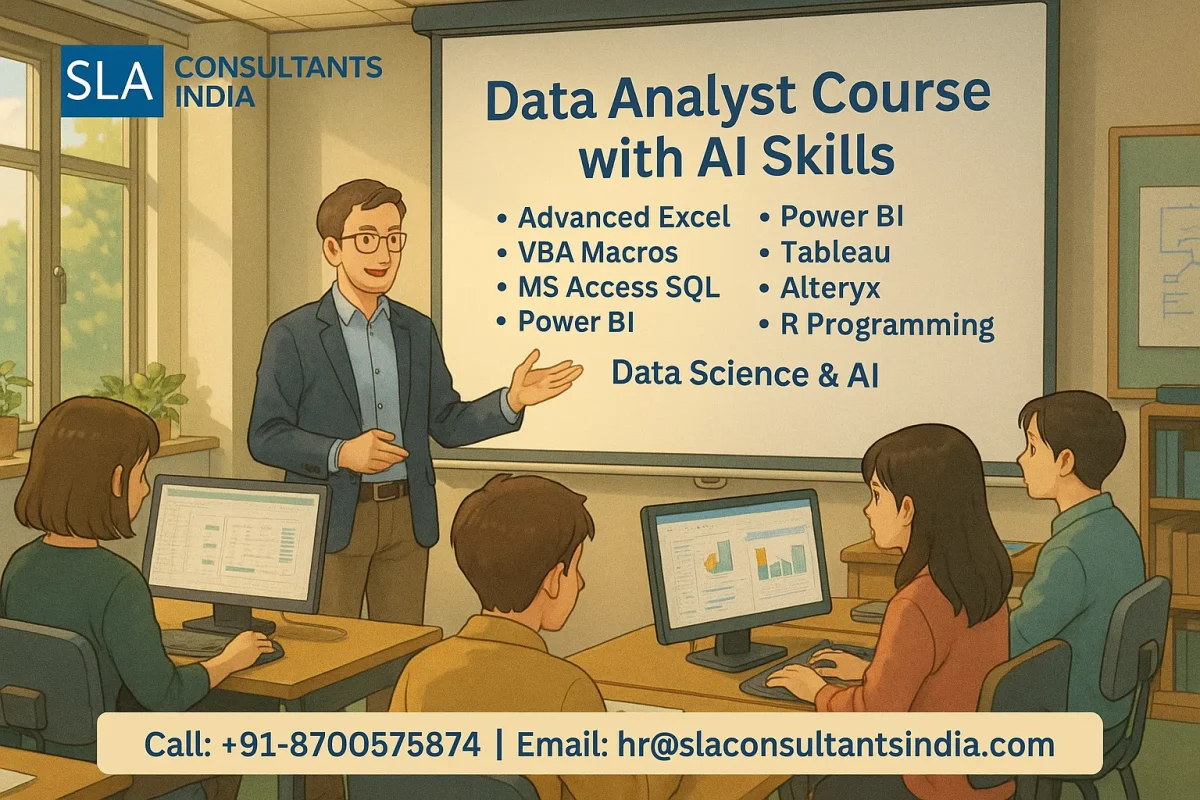 Professional Data Analyst Course in Delhi with Free Python, Tableau, Alteryx & AI Tools by SLA Consultants India