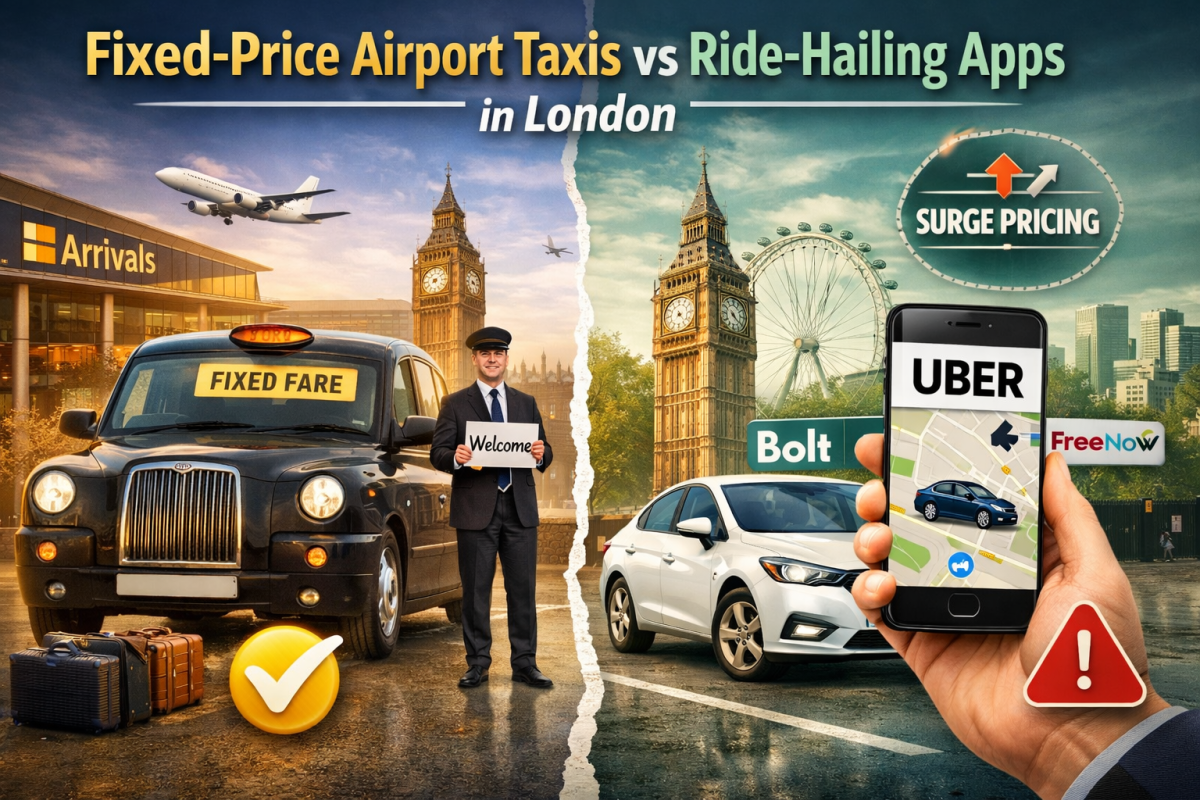 Fixed-Price Airport Taxis vs Ride-Hailing Apps in London – Complete Guide