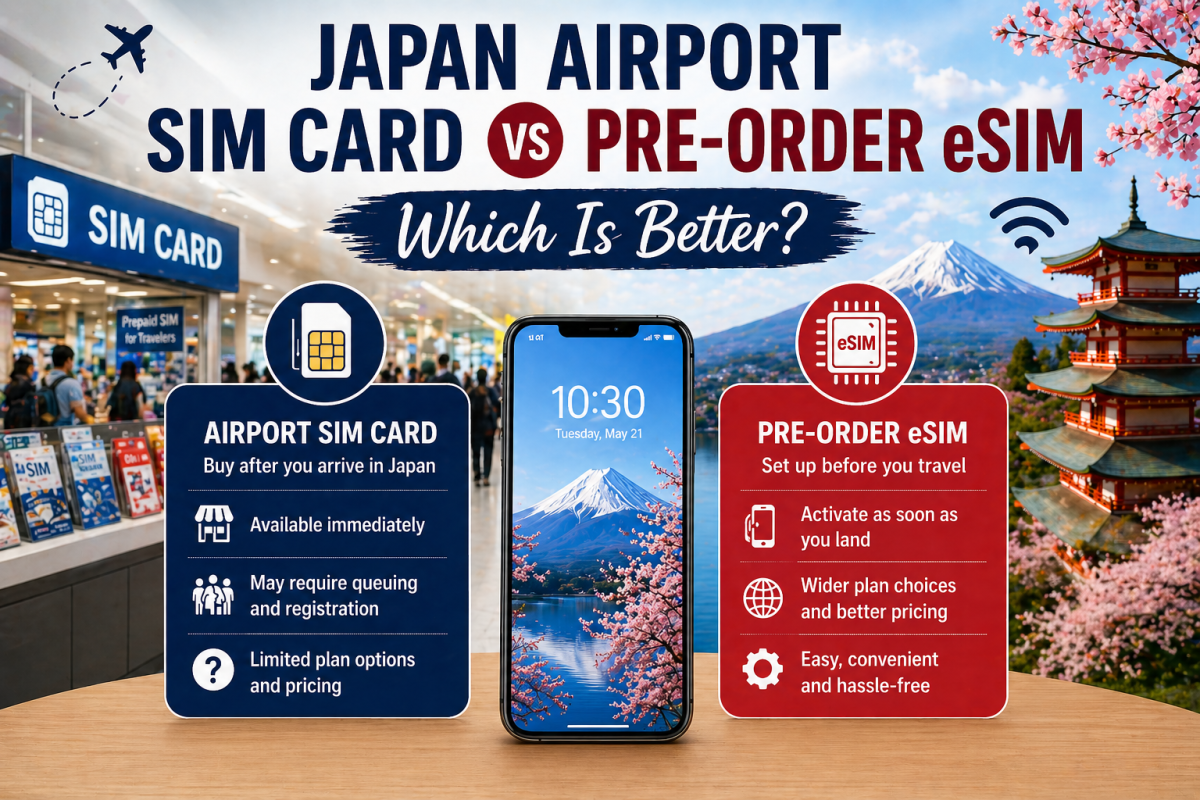 Japan Airport SIM Card vs Pre-Order eSIM: Which Is Better?