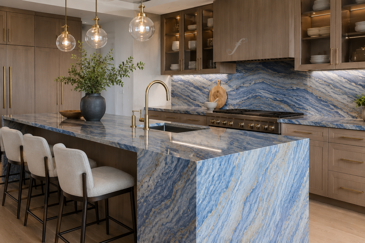 Why Blue Roma Quartzite Is Trending in Modern Homes.
