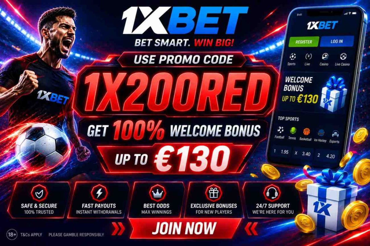 1xBet Sign Up Registration Code: 1X200GIFT – €130 Bonus