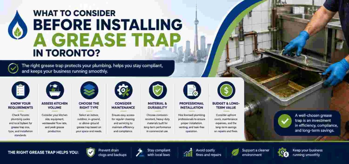What to Consider Before Installing a Grease Trap in Toronto