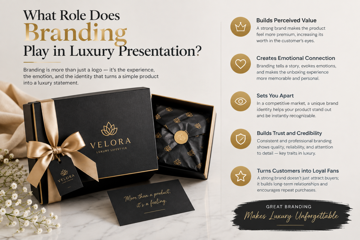 What role does branding play in luxury presentation?
