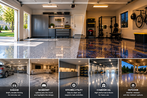How Lighting and Daily Activities Influence Your Epoxy Floor Choice